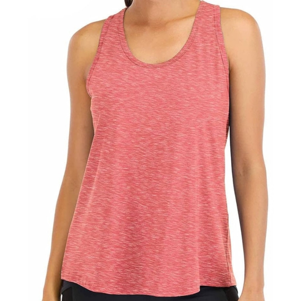 Women's Coral Sleeveless Active Top